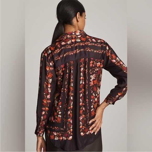 Anthropologie The Brielle Relaxed Buttondown Blouse floral - Picture 3 of 7
